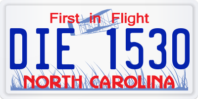 NC license plate DIE1530
