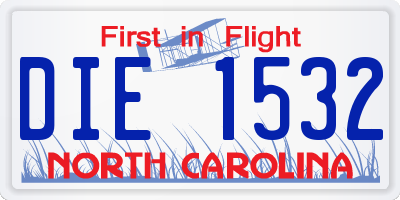 NC license plate DIE1532