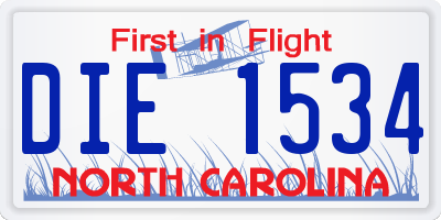 NC license plate DIE1534