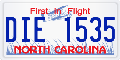NC license plate DIE1535