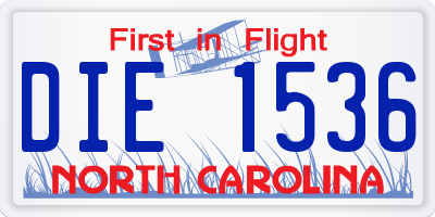 NC license plate DIE1536