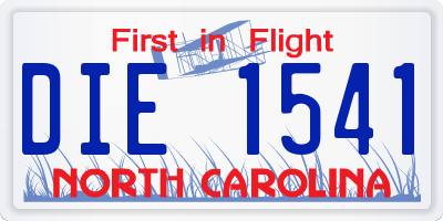 NC license plate DIE1541