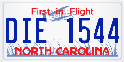 NC license plate DIE1544