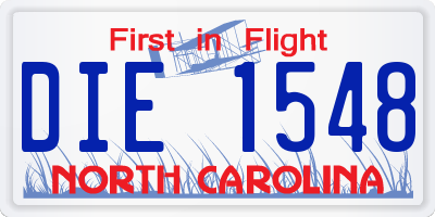 NC license plate DIE1548