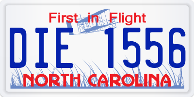 NC license plate DIE1556