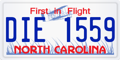 NC license plate DIE1559