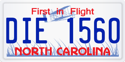 NC license plate DIE1560