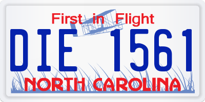 NC license plate DIE1561