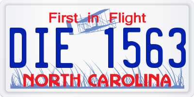 NC license plate DIE1563