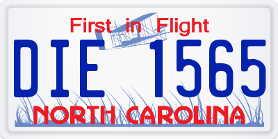 NC license plate DIE1565
