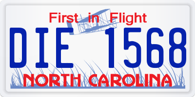NC license plate DIE1568