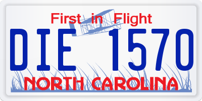 NC license plate DIE1570