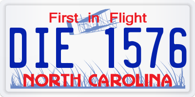 NC license plate DIE1576