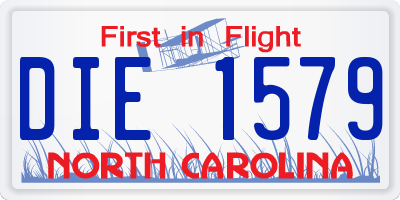 NC license plate DIE1579