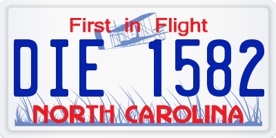 NC license plate DIE1582