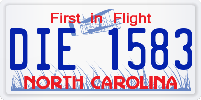 NC license plate DIE1583