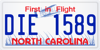 NC license plate DIE1589