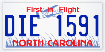 NC license plate DIE1591