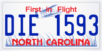 NC license plate DIE1593