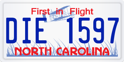 NC license plate DIE1597