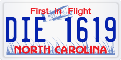 NC license plate DIE1619