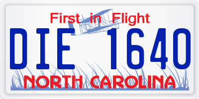 NC license plate DIE1640