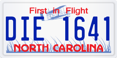 NC license plate DIE1641