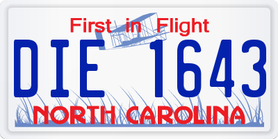 NC license plate DIE1643
