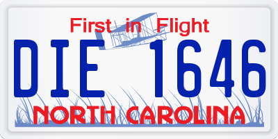 NC license plate DIE1646
