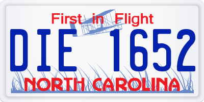 NC license plate DIE1652