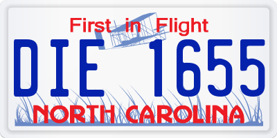 NC license plate DIE1655