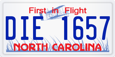 NC license plate DIE1657