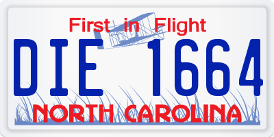 NC license plate DIE1664