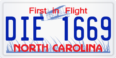 NC license plate DIE1669