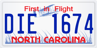NC license plate DIE1674