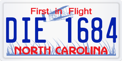 NC license plate DIE1684