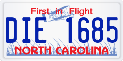 NC license plate DIE1685