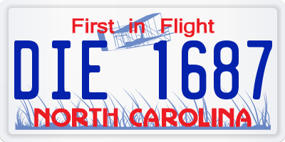 NC license plate DIE1687