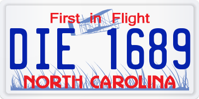 NC license plate DIE1689