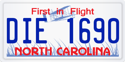 NC license plate DIE1690