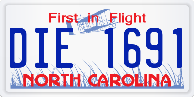 NC license plate DIE1691