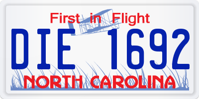 NC license plate DIE1692