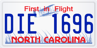NC license plate DIE1696