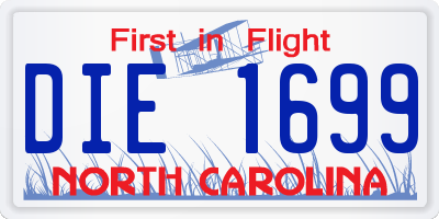 NC license plate DIE1699