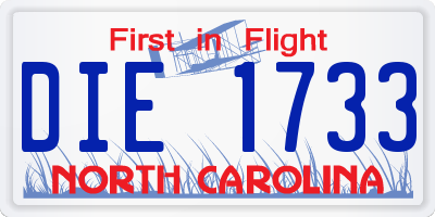 NC license plate DIE1733
