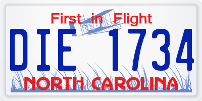 NC license plate DIE1734