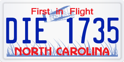 NC license plate DIE1735