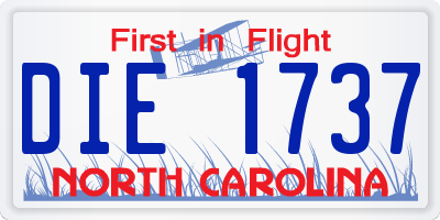 NC license plate DIE1737