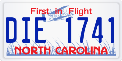 NC license plate DIE1741