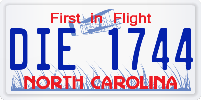 NC license plate DIE1744